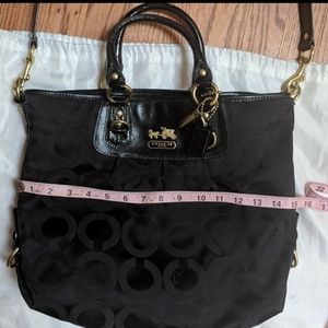 Coach tote - Large classic black tote w/ lavendar